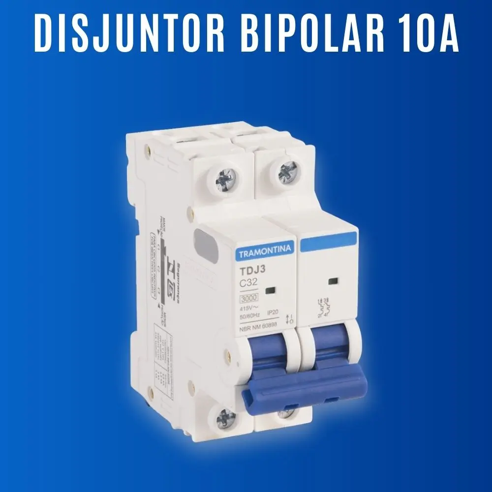 DISJUNTOR BIPOLAR-10A-tramontina Disjuntor Tramontina TDJ 1P 2P 10A a 63A – Proteção e Qualidade ⚡ – BIPOLAR 10A - Imagem 1