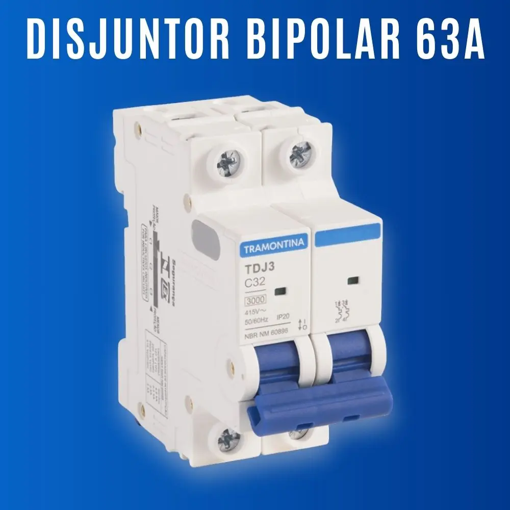 DISJUNTOR-BIPOLAR-63A-tramontina Disjuntor Tramontina TDJ 1P 2P 10A a 63A – Proteção e Qualidade ⚡ – BIPOLAR 63A - Imagem 1