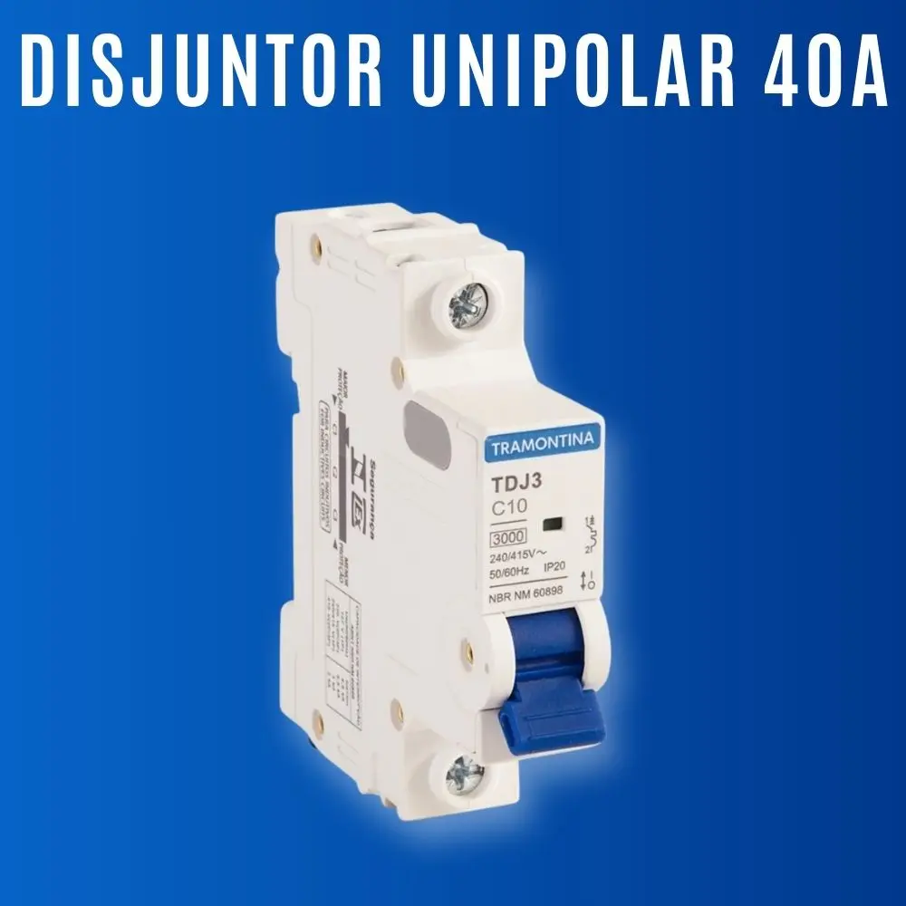 DISJUNTOR-UNIPOLAR-40A-tramontina Disjuntor Tramontina TDJ 1P 2P 10A a 63A – Proteção e Qualidade ⚡ – UNIPOLAR 40A - Imagem 1