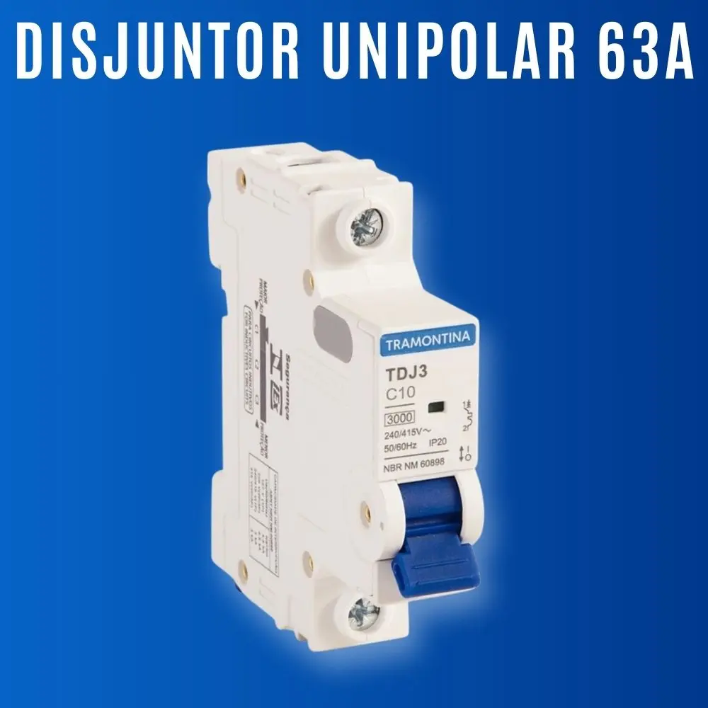 DISJUNTOR UNIPOLAR 63A Disjuntor Tramontina TDJ 1P 2P 10A a 63A – Proteção e Qualidade ⚡ – UNIPOLAR 63A - Imagem 1