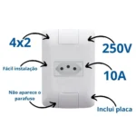 KIT 10 TOMADAS SIMPLES 10A TRAMONTINA LINHA ARIA – KIT COM 15 - Imagem 2