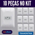 KIT 10 TOMADAS SIMPLES 10A TRAMONTINA LINHA ARIA – KIT COM 10