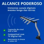 Antena Digital Externa 2 em 1 DTV-1500 HDTV UHF/VHF c/ Suporte e Cabo - Imagem 3