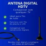 Antena Digital Interna HDTV Aquário DTV-100P  TV Digital Full HD  Alto Alcance  Fácil Instalação - Imagem 4