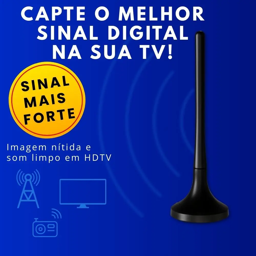 antena-digital-interna (5) Antena Digital Interna HDTV Aquário DTV-100P TV Digital Full HD Alto Alcance Fácil Instalação - Imagem 1