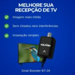 Booster Amplificador de Sinal Aquário BT-26 – HDTV VHF UHF FM – Ganho de 26dB – Instalação Fácil - Imagem 2