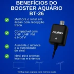Booster Amplificador de Sinal Aquário BT-26 – HDTV VHF UHF FM – Ganho de 26dB – Instalação Fácil - Imagem 3