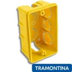Caixa de Luz 4x2 Embutida Para Tomadas, Interruptores e Fios - Tramontina Amarela 20 UNI