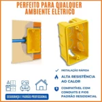 Caixa de Luz 4x2 Embutida Para Tomadas, Interruptores e Fios - Betel Preto 20 UNI - Imagem 2