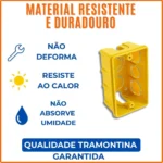 Caixa de Luz 4x2 Embutida Para Tomadas, Interruptores e Fios - Betel Preto 20 UNI - Imagem 3