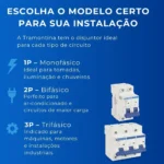 Disjuntor Tramontina TDJ 1P 2P 10A a 63A – Proteção e Qualidade ⚡ – BIPOLAR 20A - Imagem 4